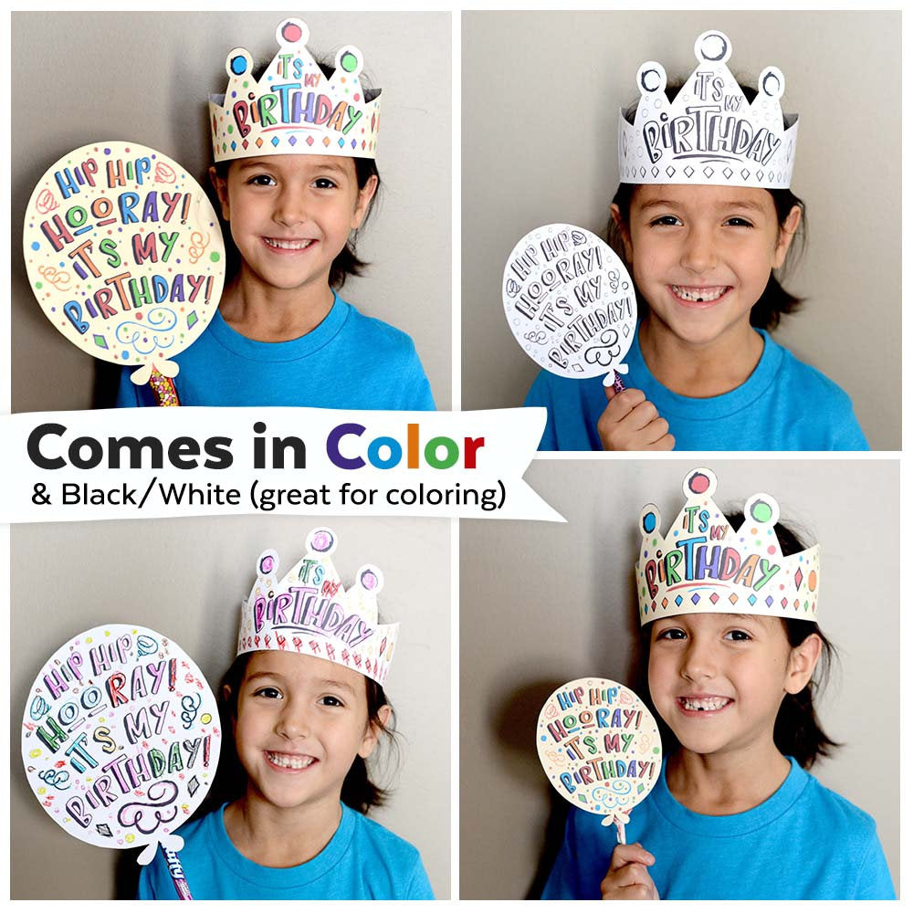 Birthday Crown and Balloon Printable Kit – Ministering Printables